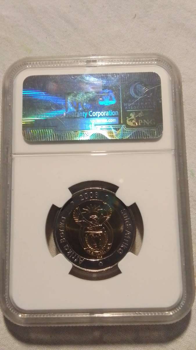 2008 Mandela 90th Birthday R5 coin - MS66 Grading