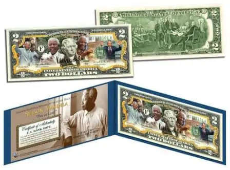 Nelson Mandela `A Legacy That Changed The World` Colorized Legal Tender $2 Note