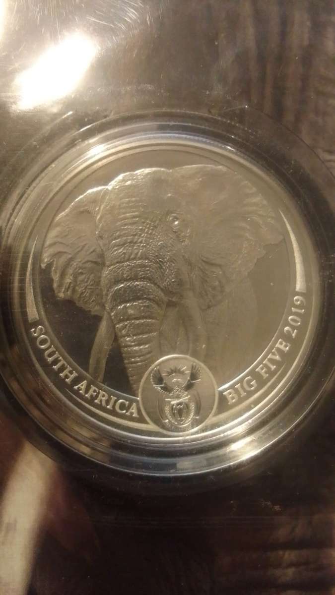 2019 South Africa Uncirculated Silver R5 Coin - Big 5 Series Elephant