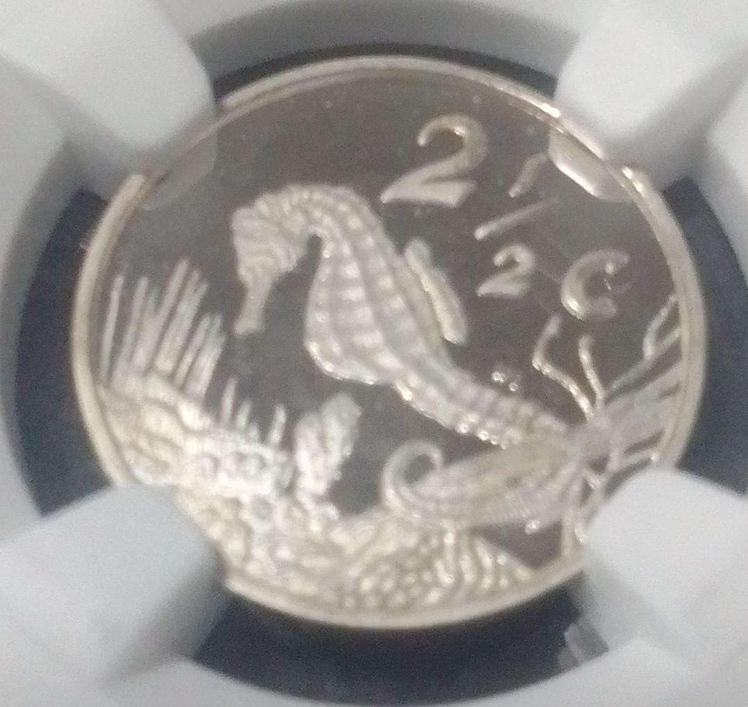 **A MUST-SEE COIN** - PF69 Ultra Cameo - 1997 South Africa 2½ Cent Knysna Seahorse Silver Coin.