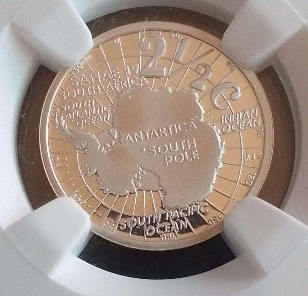 **A MUST-SEE COIN** - PF69 Ultra Cameo - 2008 South Africa 2½ Cent Antarctica Silver Coin.