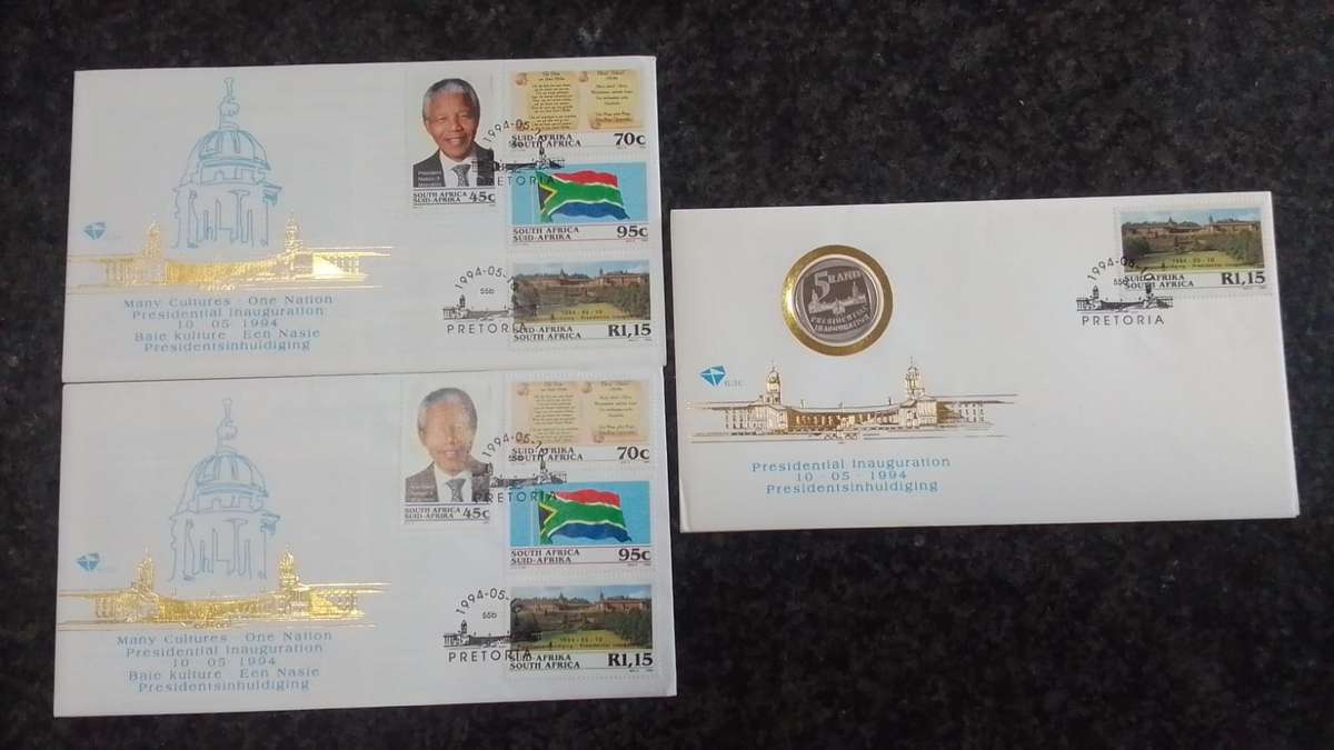 Presidential Inauguration proof R5 coin with official envelope 1994