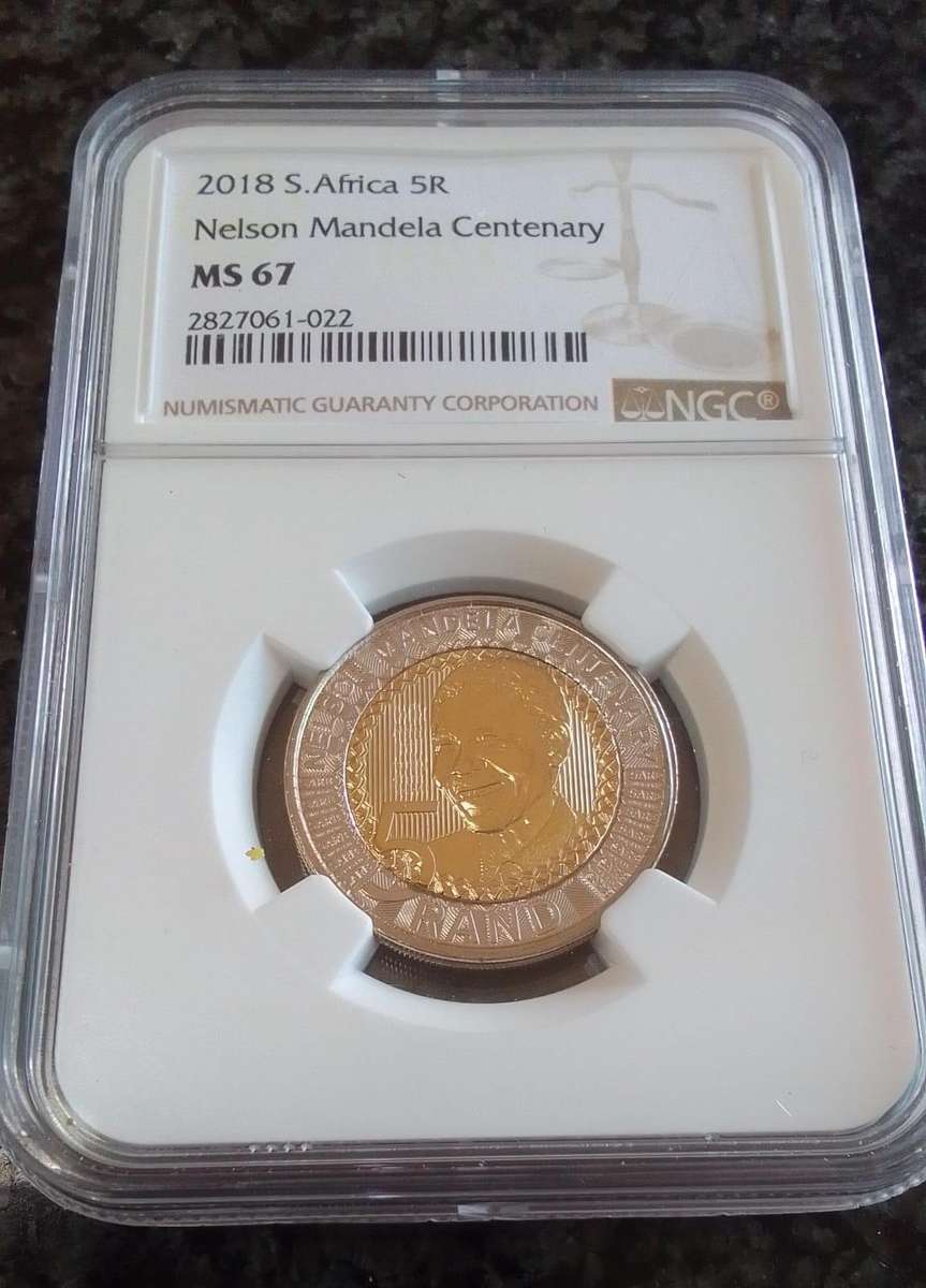 2018 South Africa Mandela Centenary R5 Coin - Graded MS67