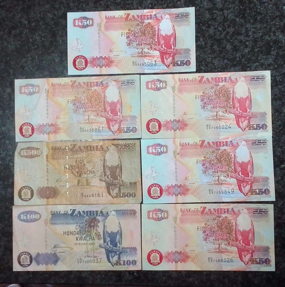 Assorted Bank notes of Zambia