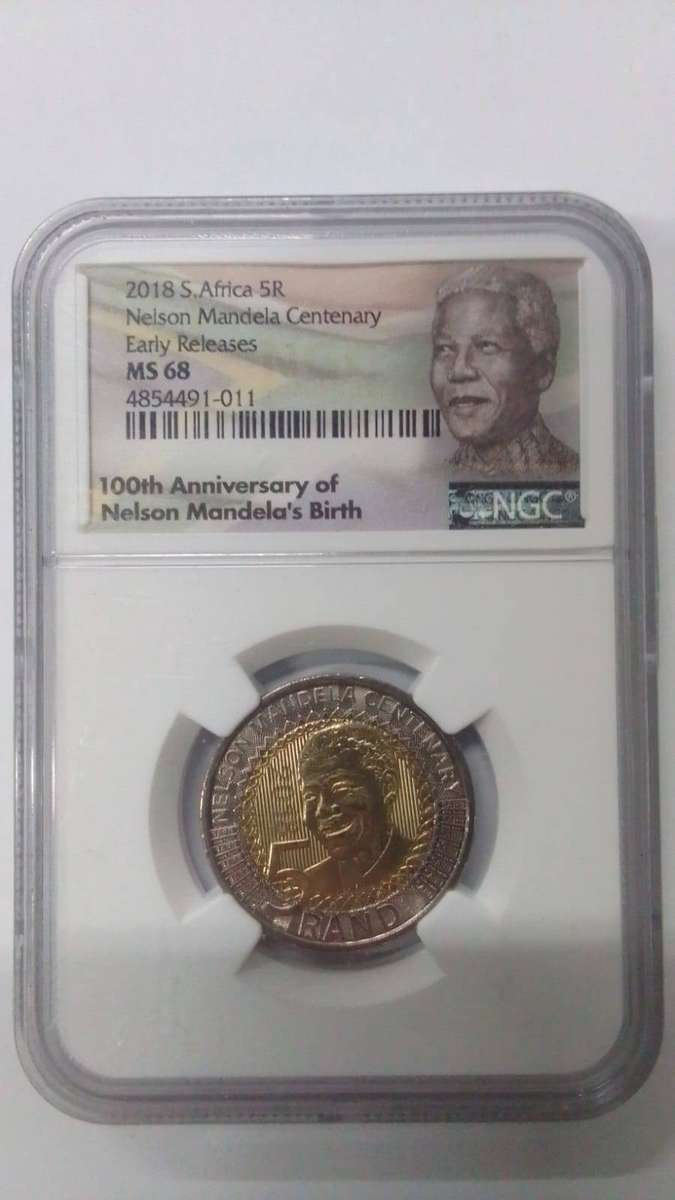 HIGH Grading MS68 Nelson Mandela Centenary 2018 Early Release R5 Coin