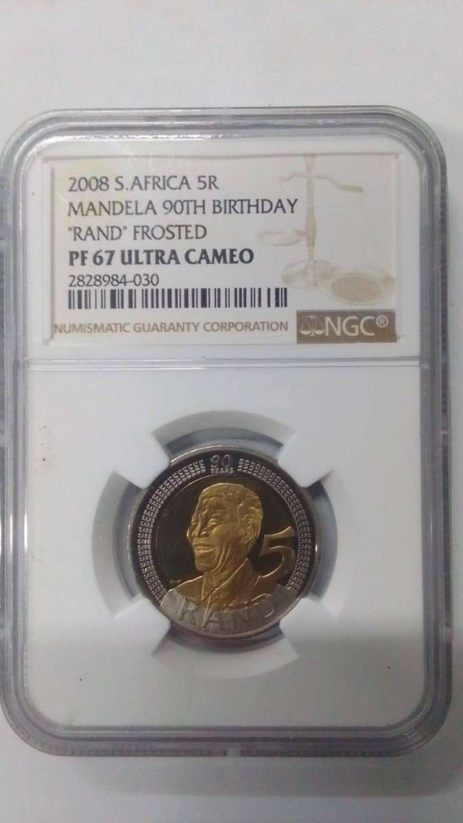 2008 Mandela 90th Birthday Frosted R5 - GRADED PF67