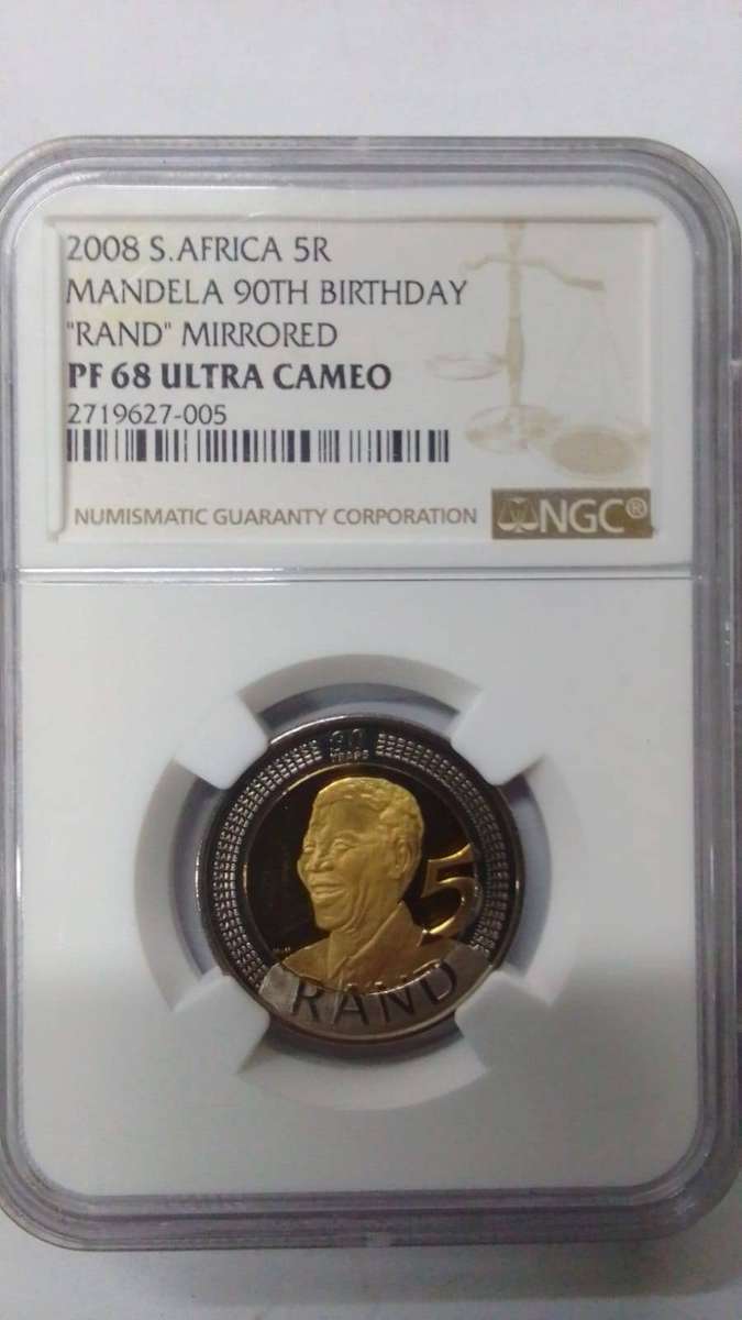 HIGH GRADED - 2008 Mandela 90th Birthday Frosted R5 - GRADED PF68 ULTRA CAMEO