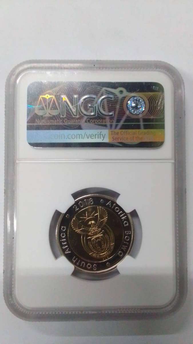 *Hi Grade* 2018 South Africa Mandela Centenary R5 Coin - Graded PL68