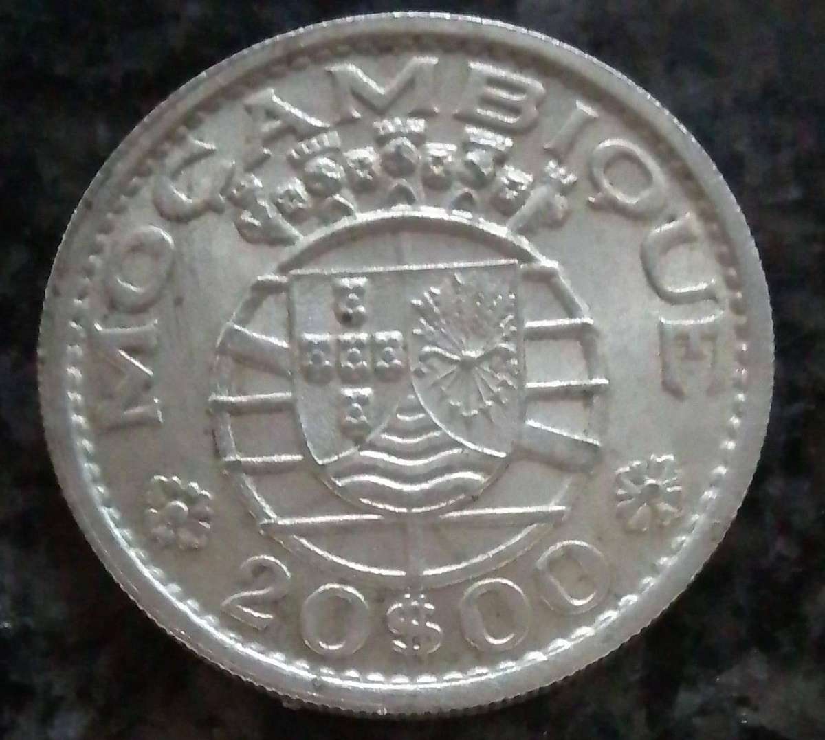 1952 Silver 20 Escudos from Mozambique
