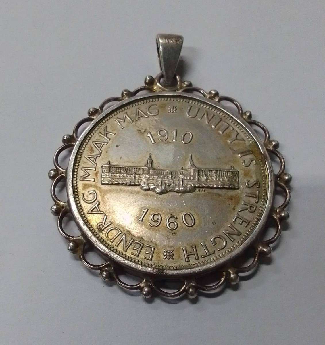 1960 South Africa 5 Shilling Silver Coin Pendant