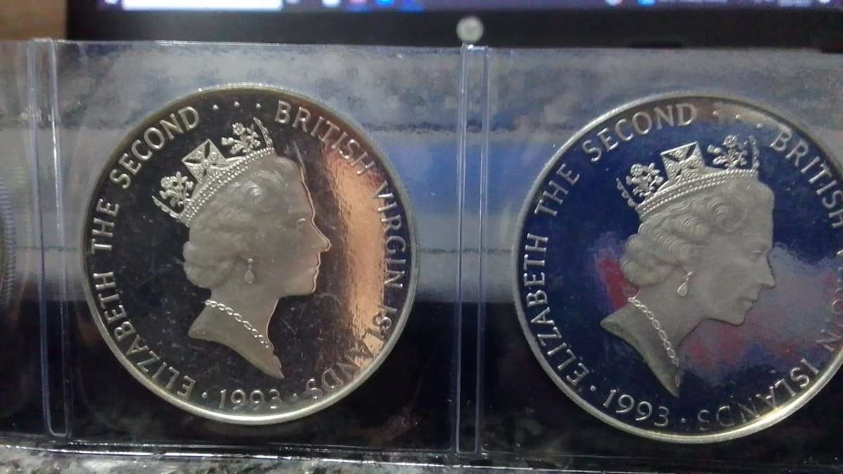 SILVER 1993 British Virgin Islands 25 Dollar Coins - Endangered Wildlife (8 coins)