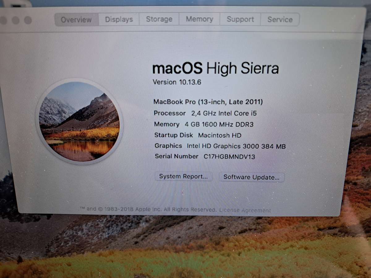 MacBook Pro "Core i5" 2.4 13" Late 2011
