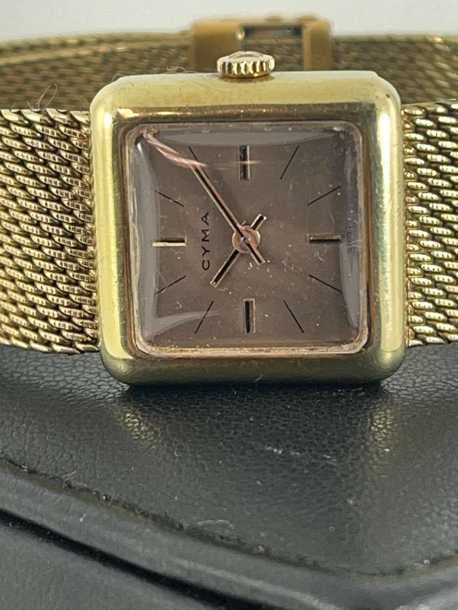 Vintage Cyma Sychron Gold Plated Mechanical Watch