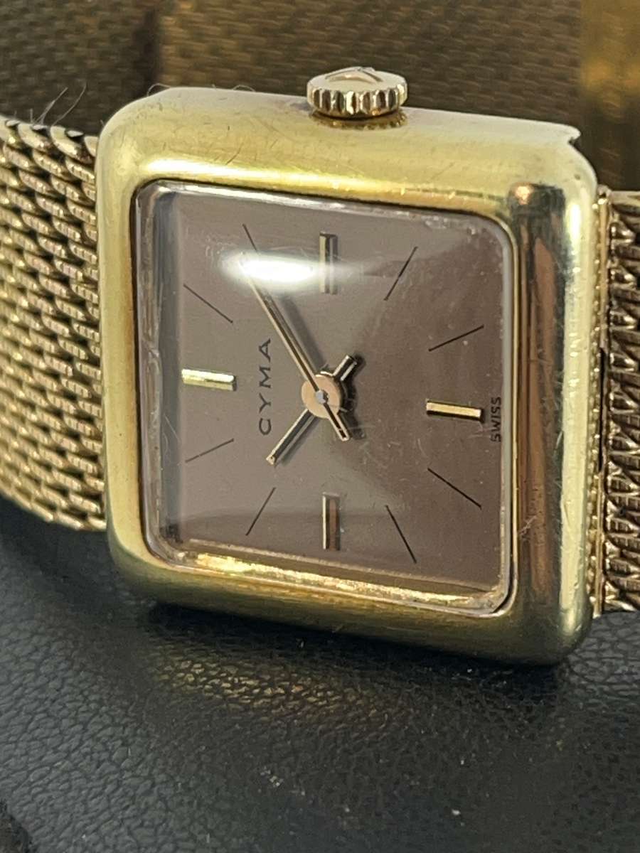 Vintage Cyma Sychron Gold Plated Mechanical Watch