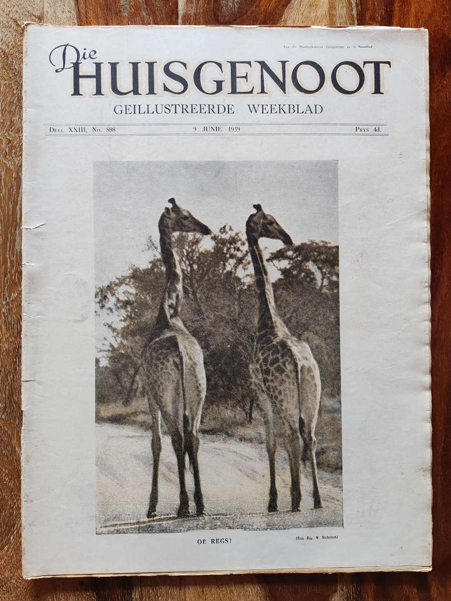 Huisgenoot  9 June 1939  Vintage South African Magazine