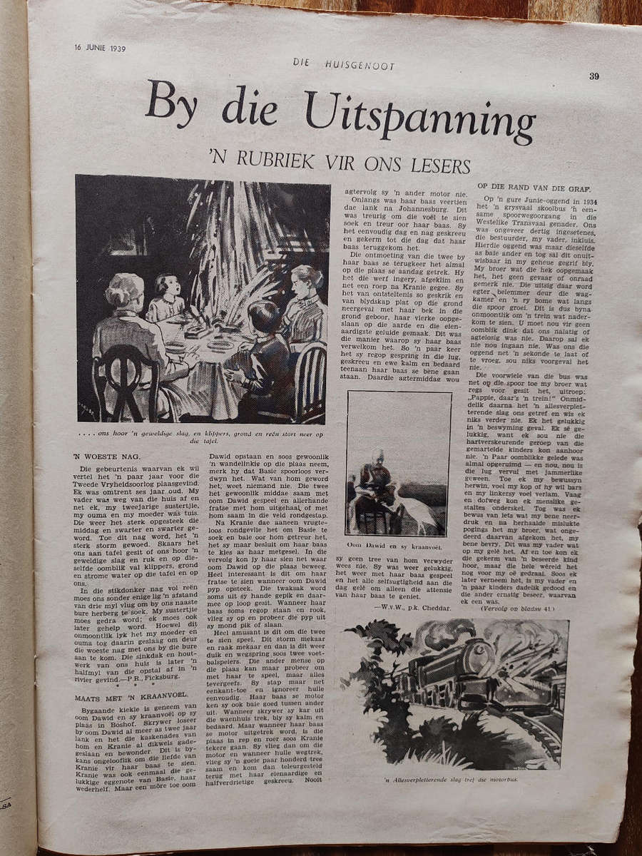 Huisgenoot  16 June 1939  Vintage South African Magazine