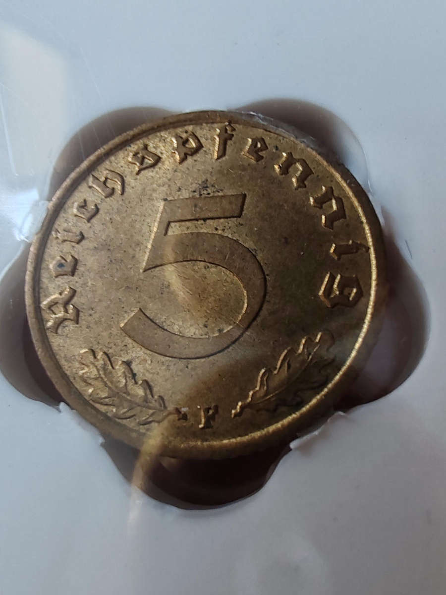 1939 Germany 5 Pfennig  SANGS AU55