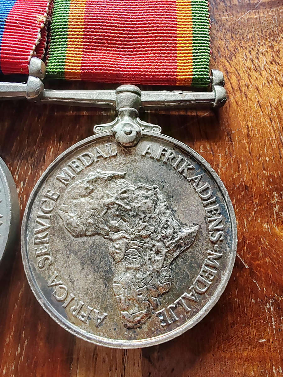 WWII South African Medal Group  Named to P4579 A.M. Emanuel