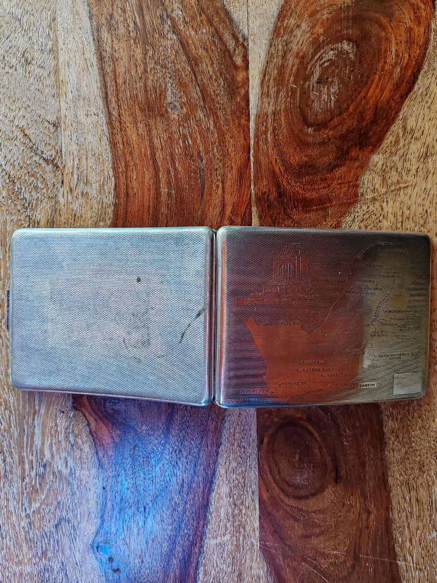 Vintage Voortrekker Pad Cigarette Case  Voortrekker Monument & Trek Route Map