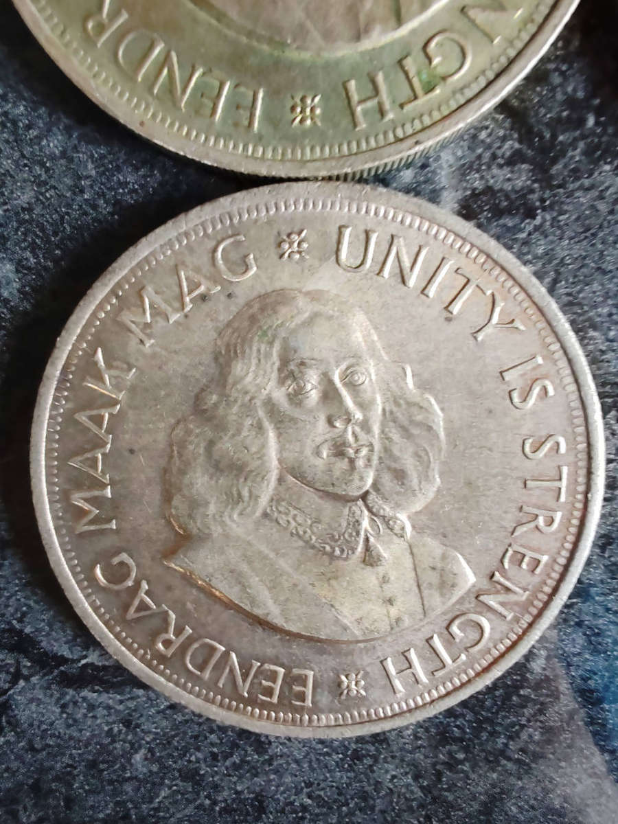 5 × 1963 South Africa 50 Cents  50% Silver Coins- LOT 8