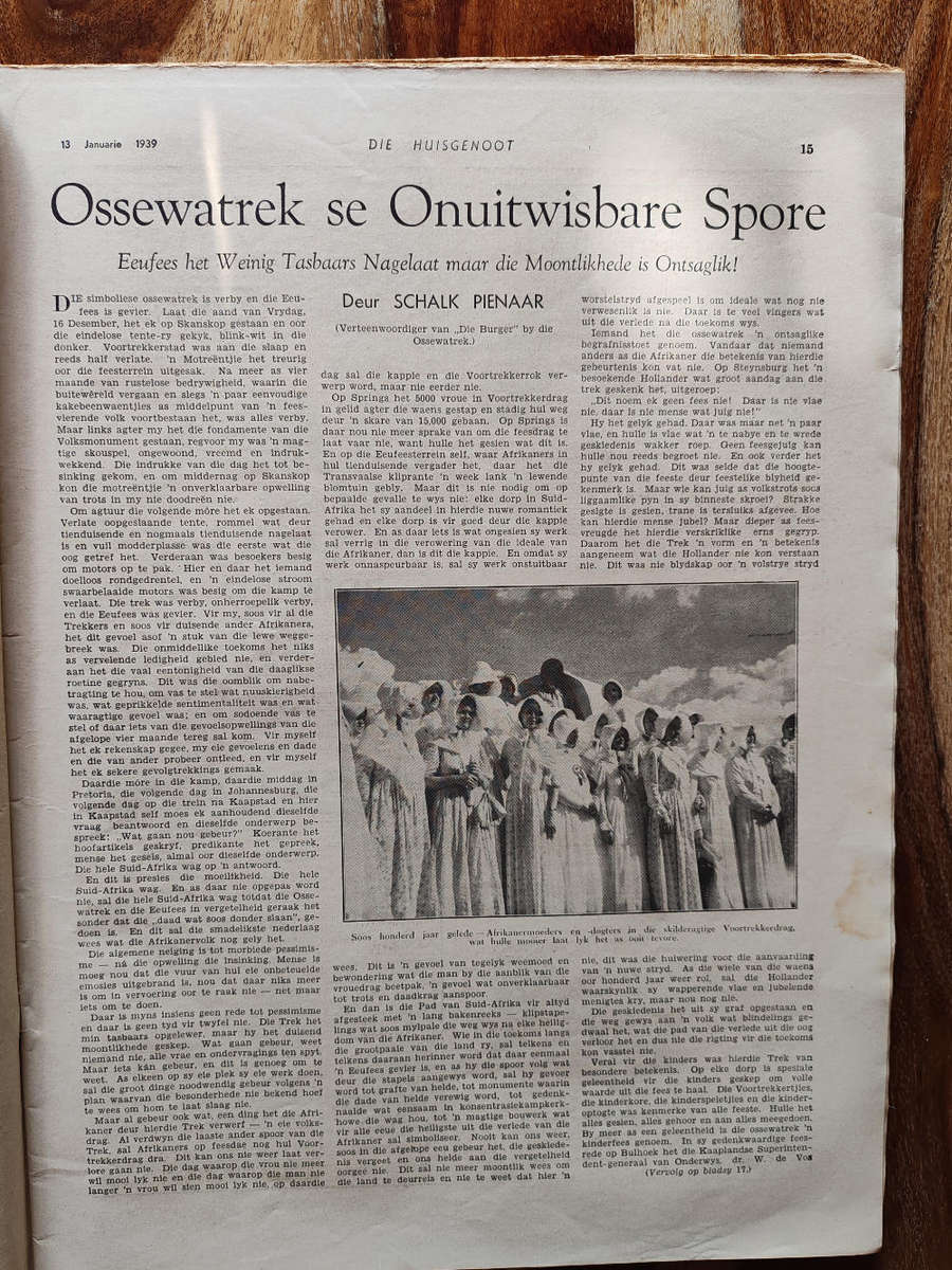 Huisgenoot  13 January 1939  Vintage South African Magazine