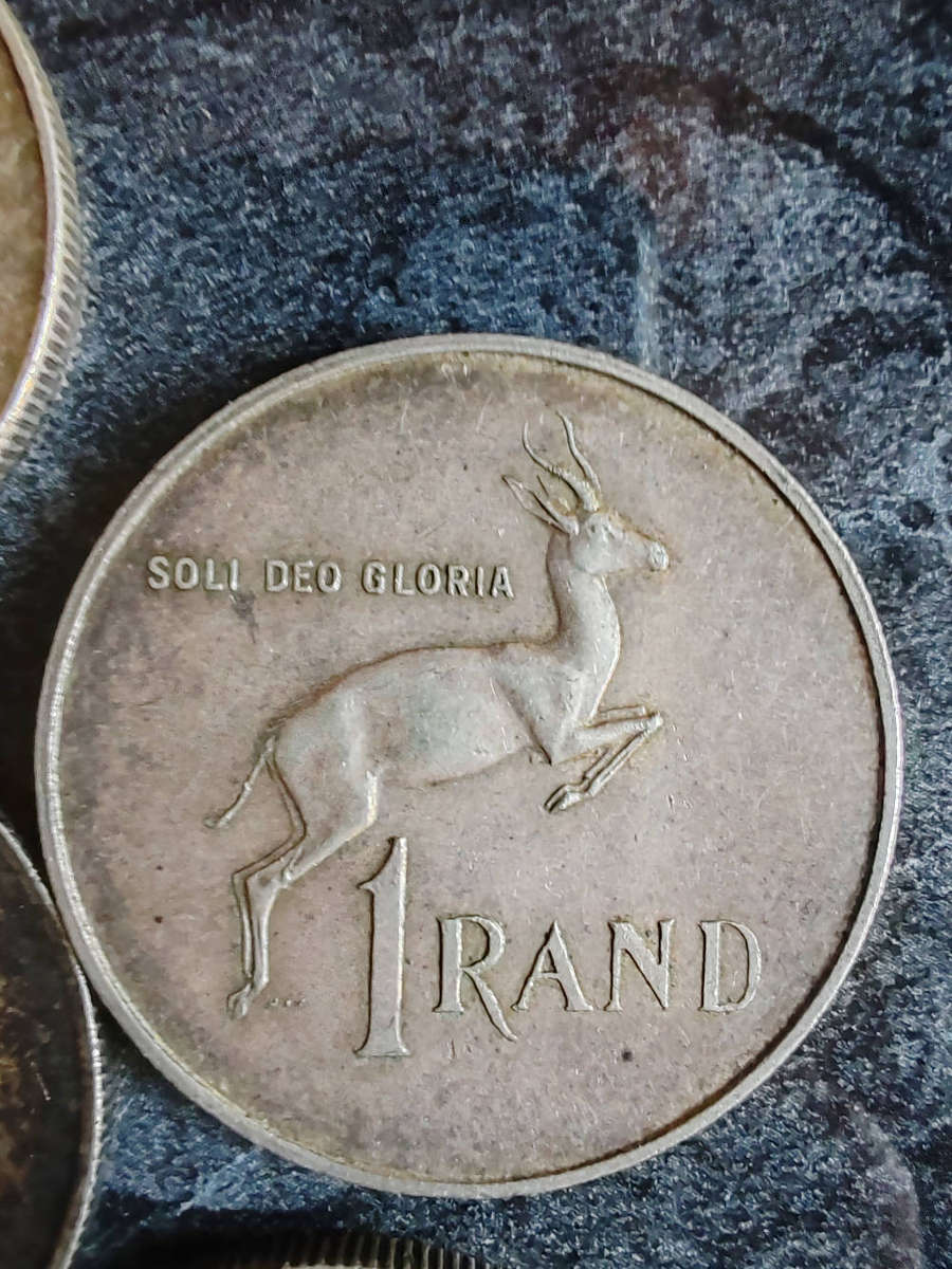 6 x South African 1 Rand Silver Coins (1960s)  80% Silver- LOT 11