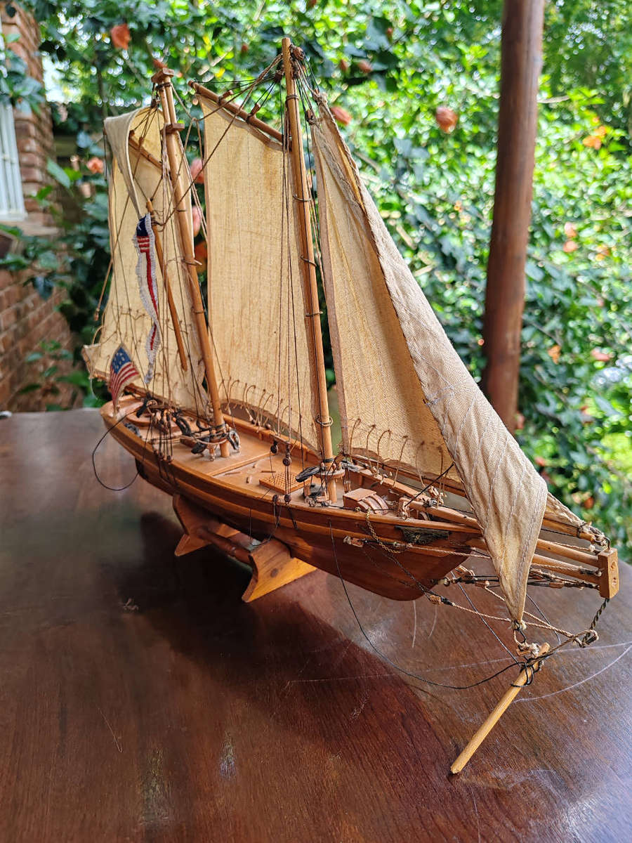 Hand-Crafted Vintage America 1851 Wooden Model Ship