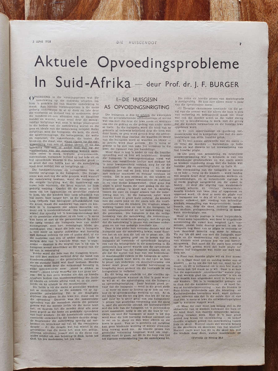 Huisgenoot  3 June 1938  Vintage South African Magazine