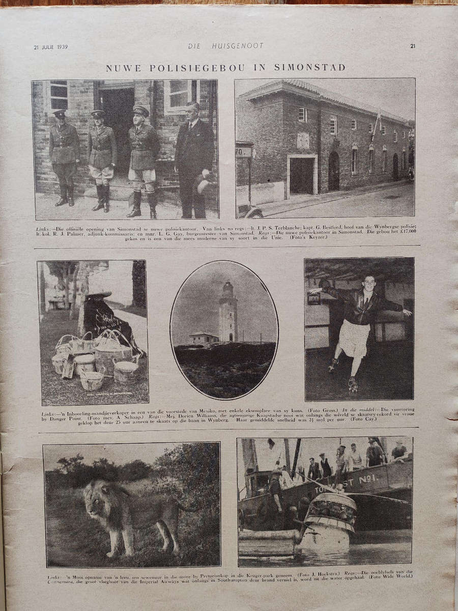 Huisgenoot  31 July 1939 (Pre-WWII South African Magazine  Fair Condition)