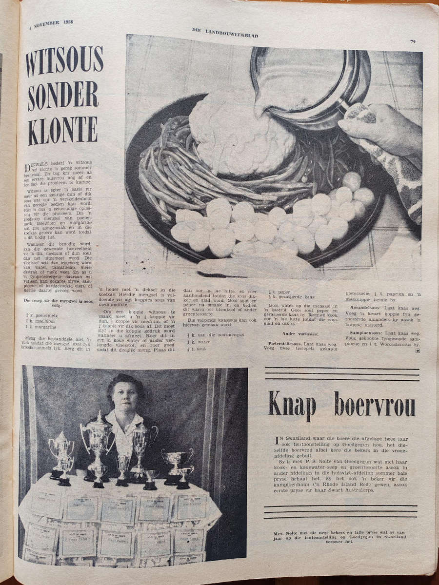 Landbouweekblad  4 November 1958 (Fair Condition)