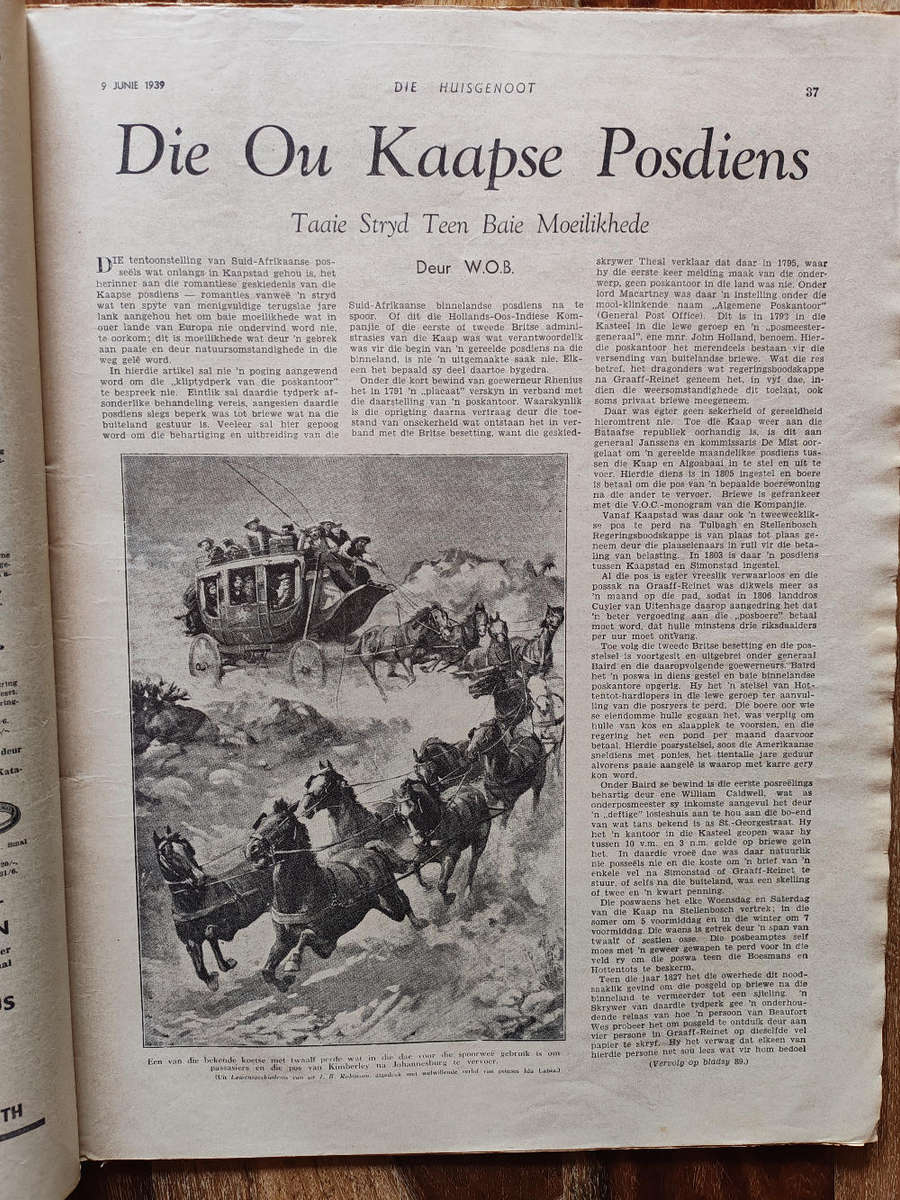 Huisgenoot  9 June 1939  Vintage South African Magazine