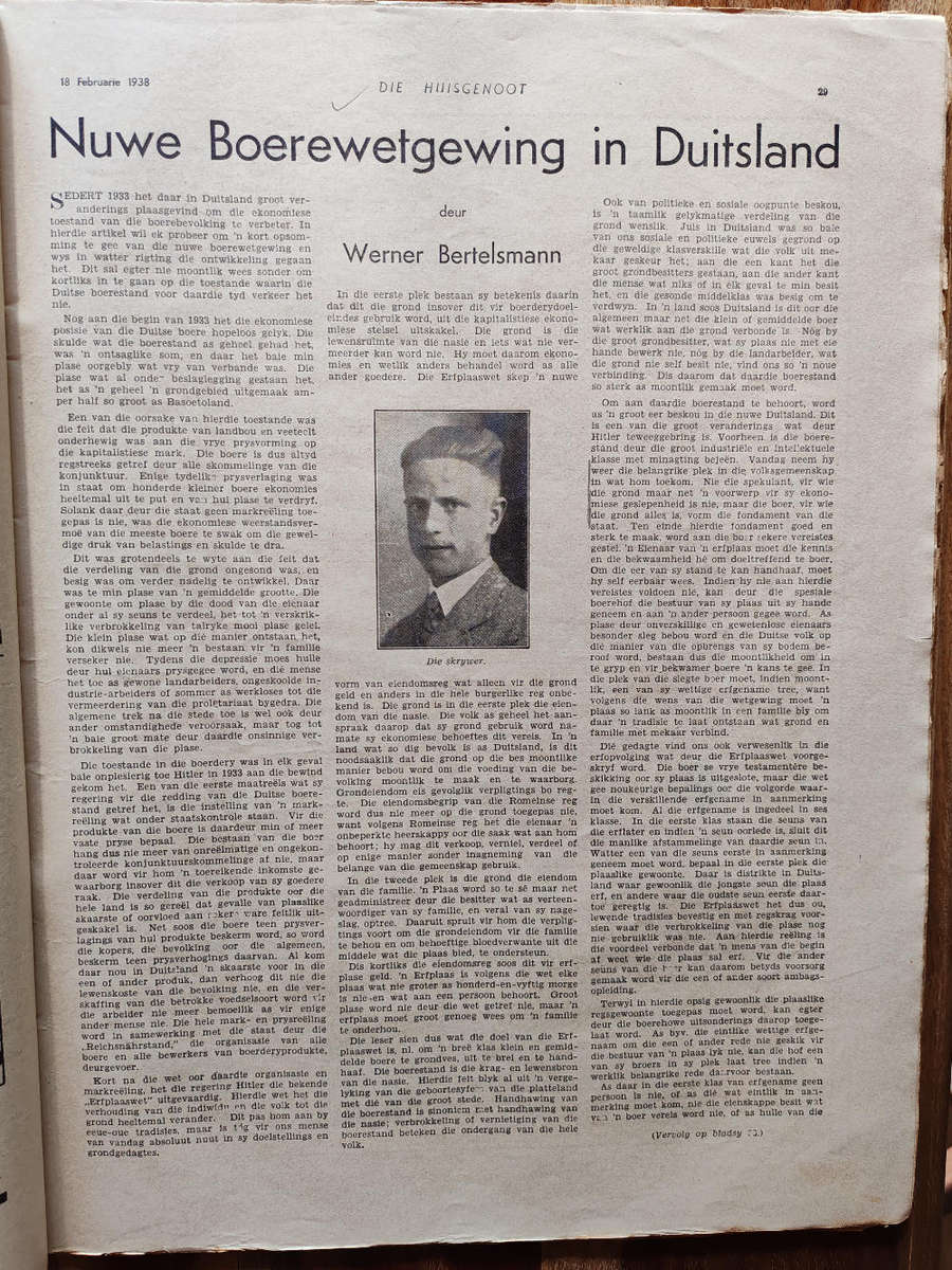 Huisgenoot  18 February 1938  Vintage South African Magazine