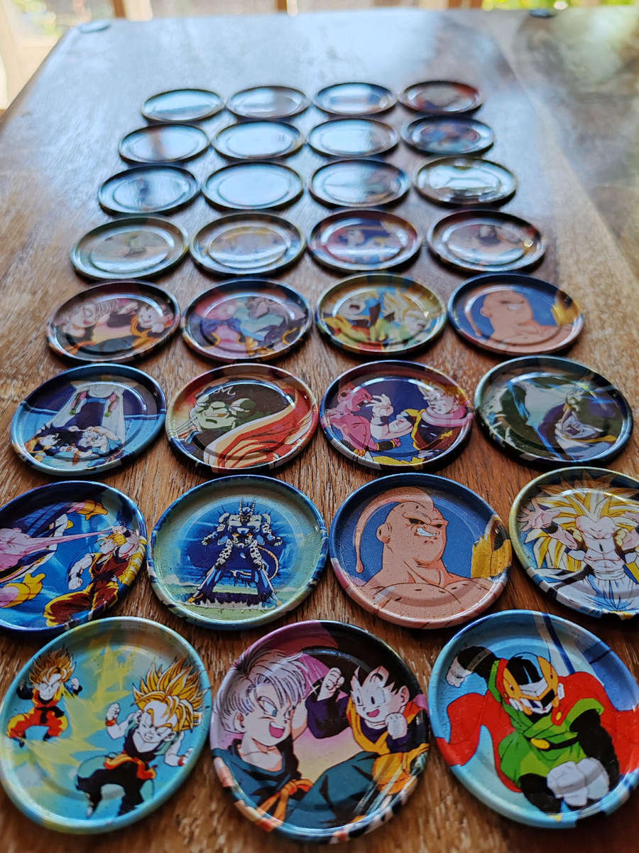 Lot of 31 Original Dragon Ball Z Metal Tazos
