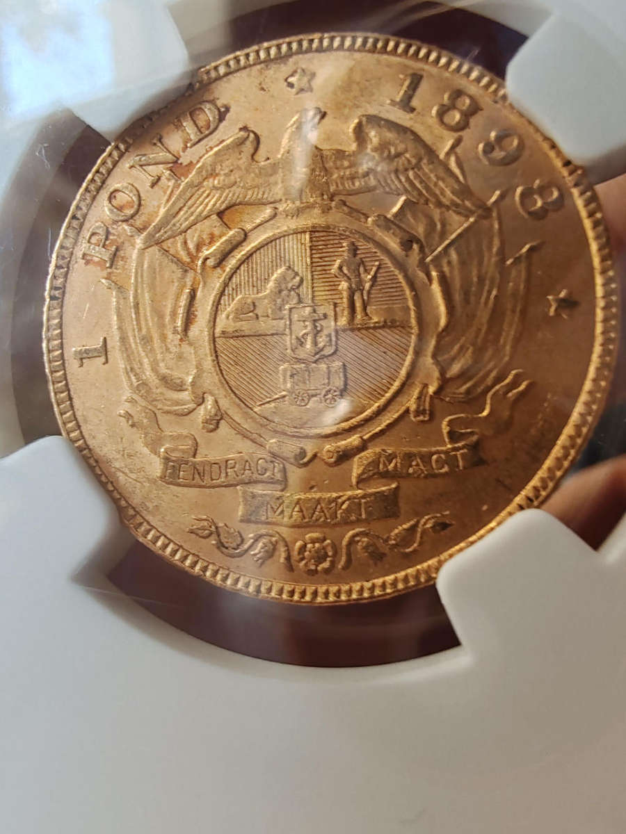 1898 Zuid-Afrikaansche Republiek (ZAR) Gold 1 Pond  NGC MS62
