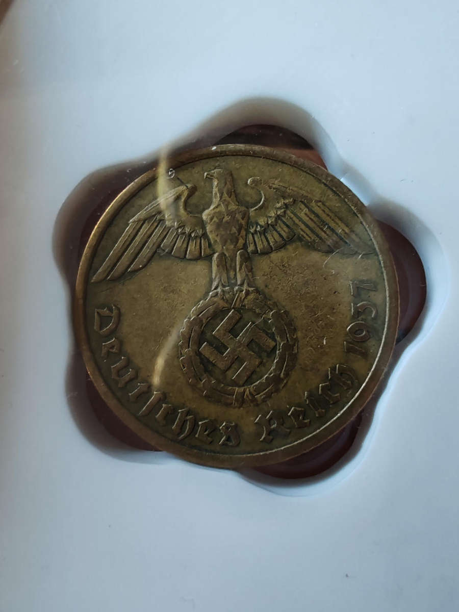 1937 Germany 10 Reichspfennig  SANGS XF45