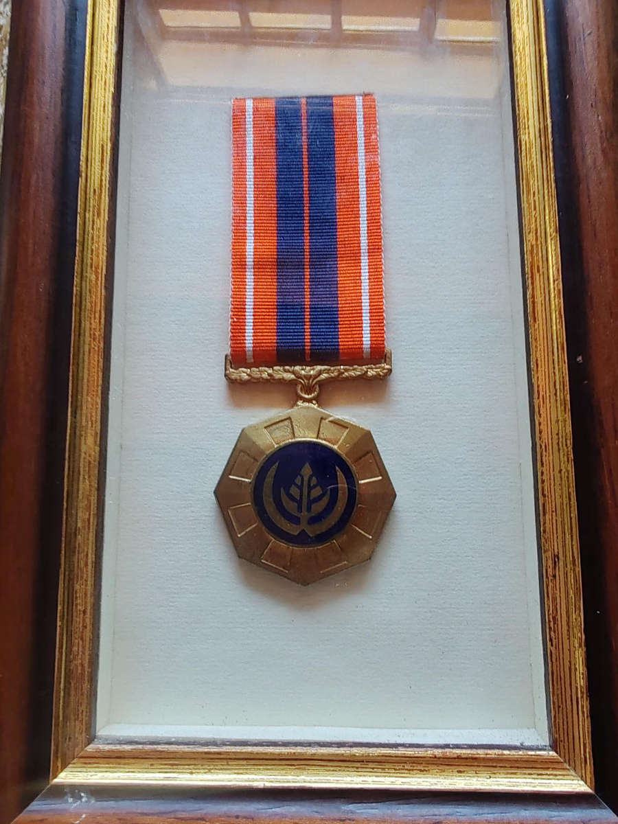 Framed South African Pro Patria Medal  Display Piece