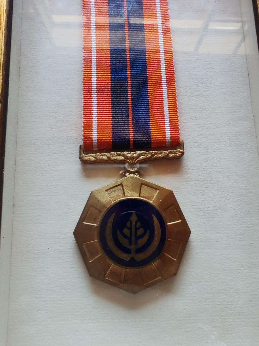 Framed South African Pro Patria Medal  Display Piece