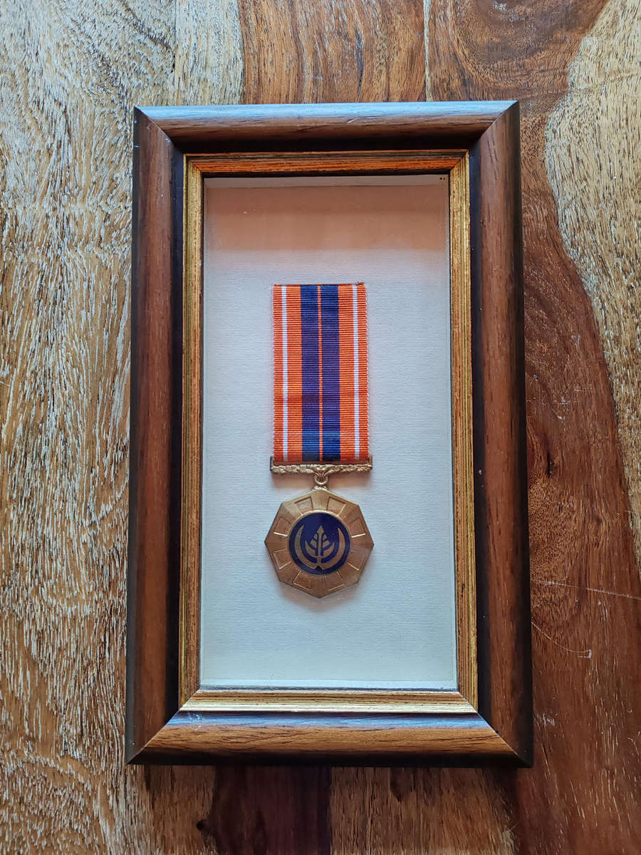 Framed South African Pro Patria Medal  Display Piece
