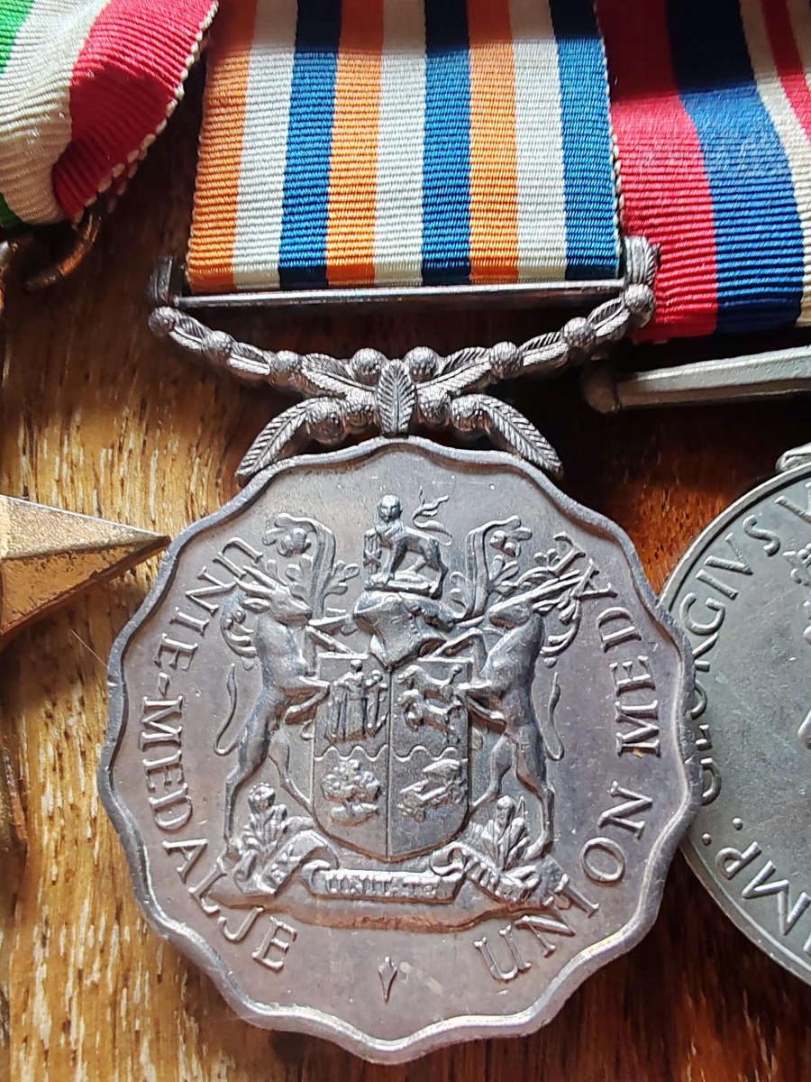 WWII South African Medal Group  Named to P4579 A.M. Emanuel