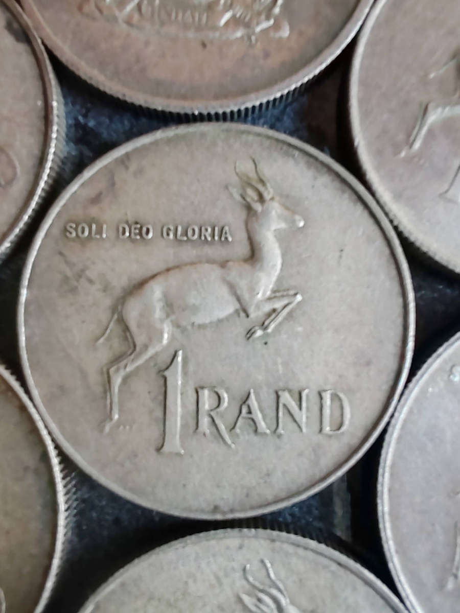 10 x South African 1 Rand Silver Coins (1960s)  80% Silver - LOT 10