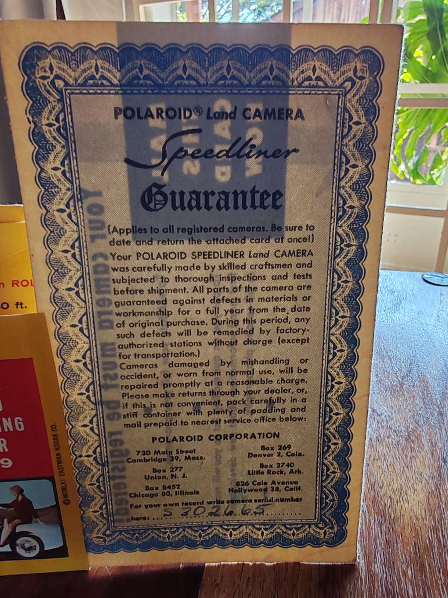 Vintage Polaroid Land Camera Model 95A with Accessories