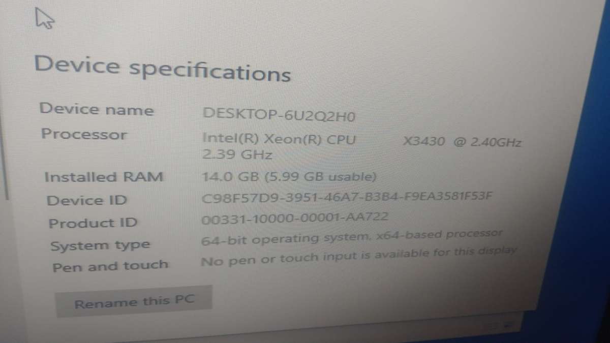 Dell PowerEdge T110 Xeon CPU X3430 @2.4Ghz (14GB Ram 500GB HDD W10)
