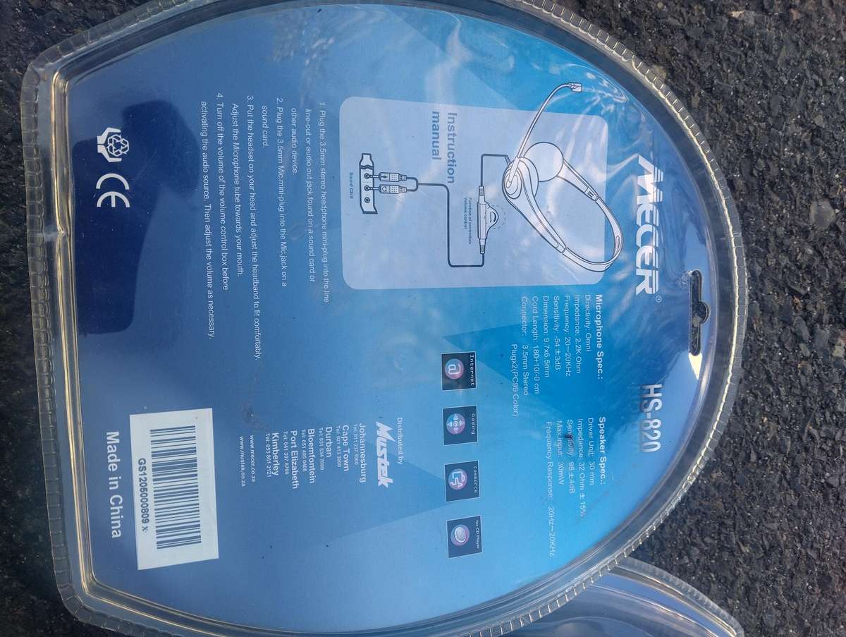 Mecer HS-820 3.5mm Stereo Headphones with Mic Jack