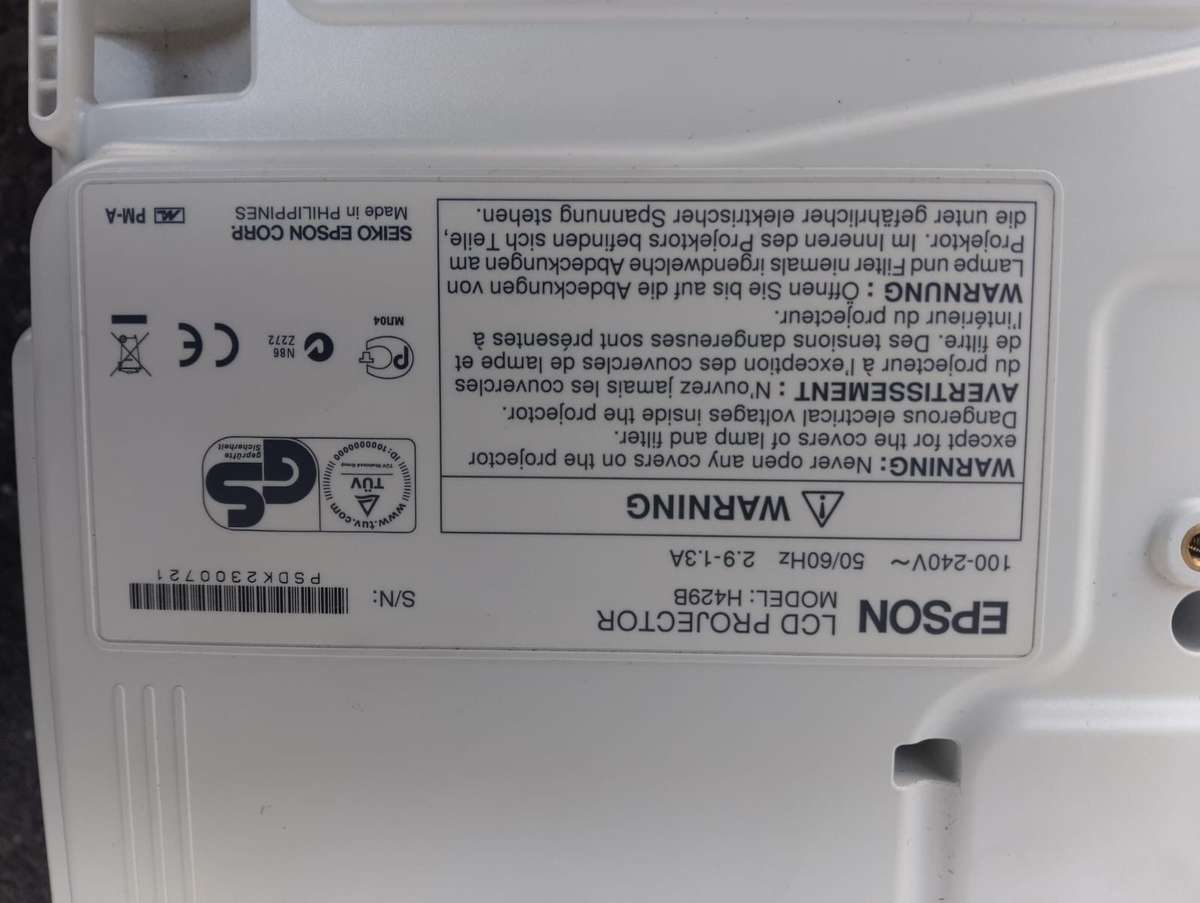 Epson LCD Projector Model:H429B (VGA, USB and HDMI ports)