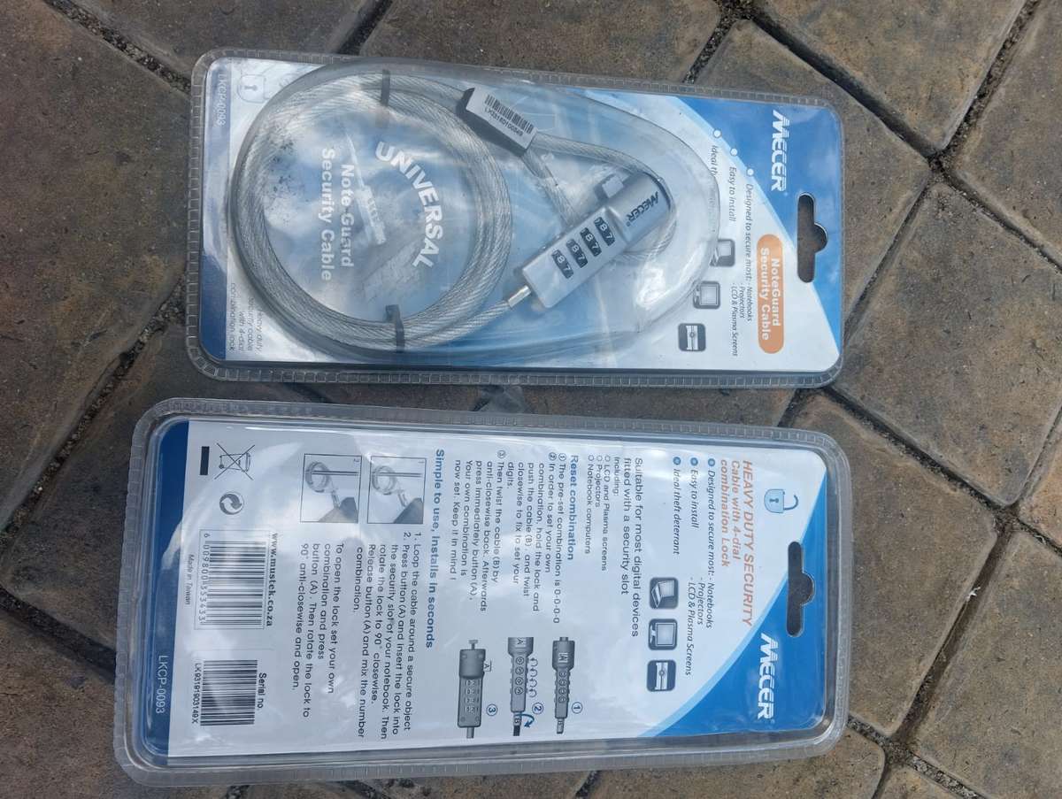 Mecer Heavy Duty Security Cable with 4 Dial Combination Lock