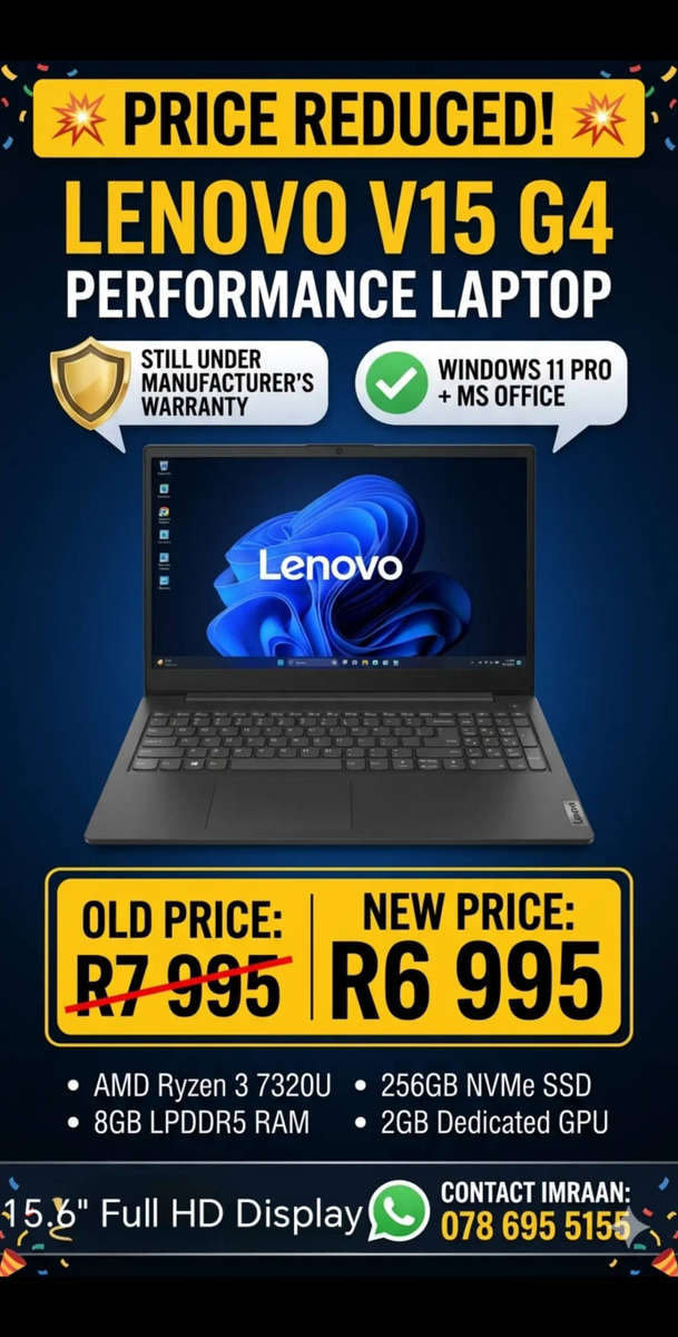 Lenovo V15 AMN performance laptop - secondhand