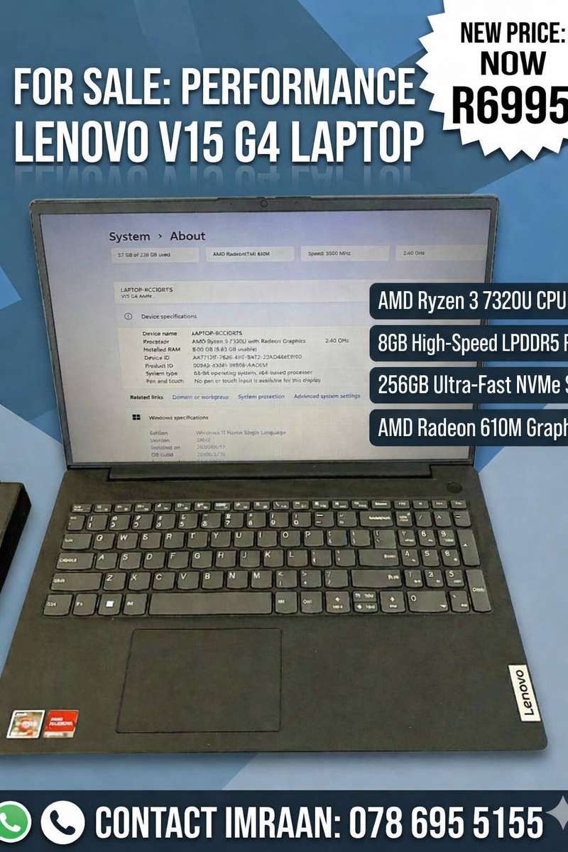 Lenovo V15 AMN performance laptop - secondhand