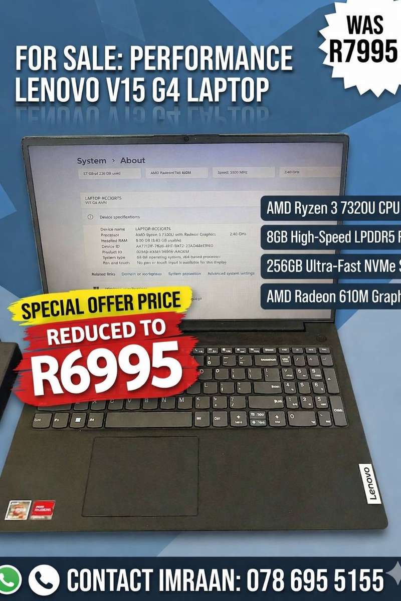 Lenovo V15 AMN performance laptop - secondhand