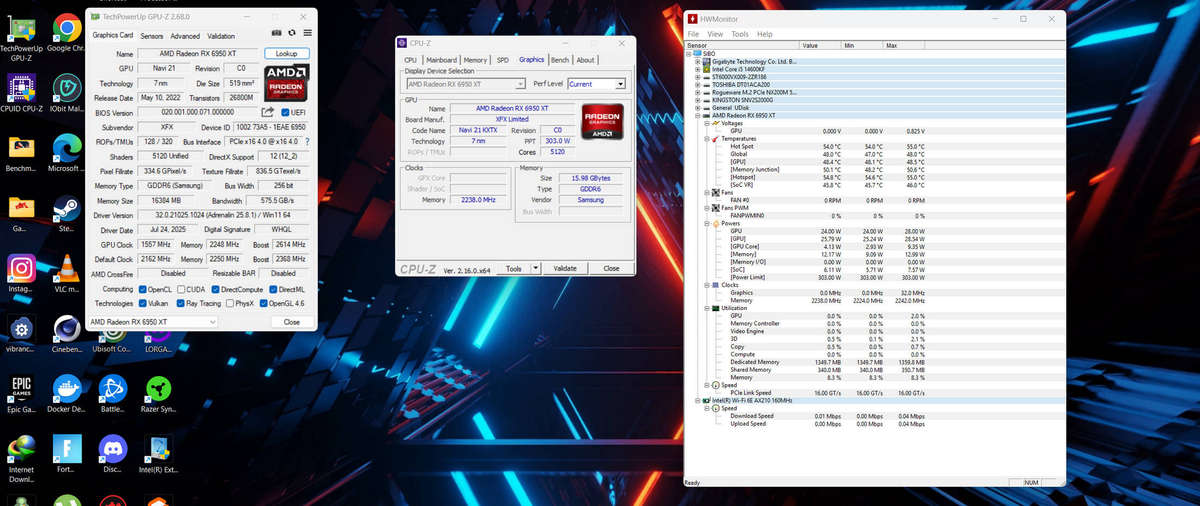 XFX Radeon RX 6950 XT Speedster Merc 319 Black  16GB GDDR6 (Turns On Intermittently, Sold As-Is)