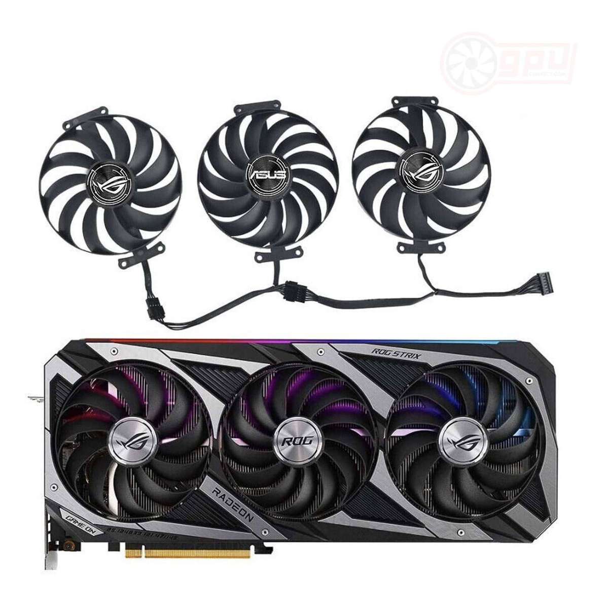 Asus ROG STRIX RTX 3080 Fan Set (3×)  All Working, Middle Fan Squeaks | Used